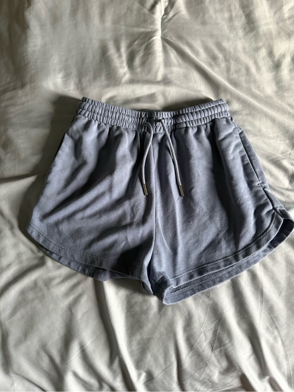 H&M Women's Athletic Drawstring Shorts in Slate Blue